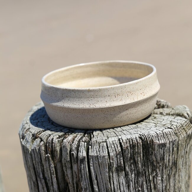 Ceramic handmade scale, Natural Beige 2waves