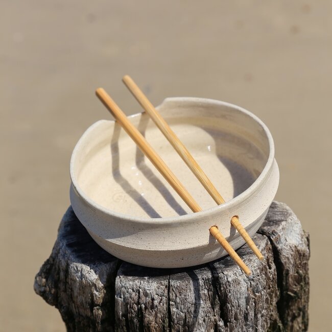 Ceramic handmade scale, Natural Beige 2waves