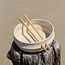 Keramisch handgemaakte schaal, Naturel Beige 2golven