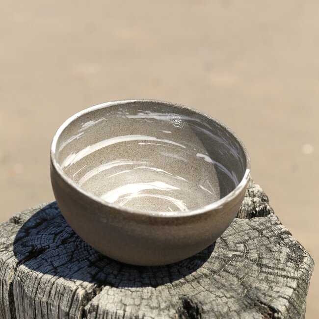 Ceramic handmade bowl, Naturel Italian Circle