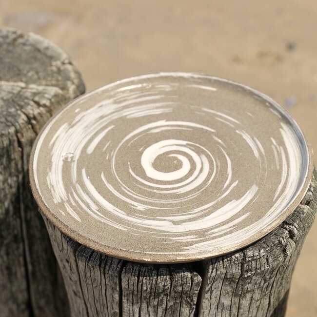 Ceramic handmade plate, Natural Italian Circle