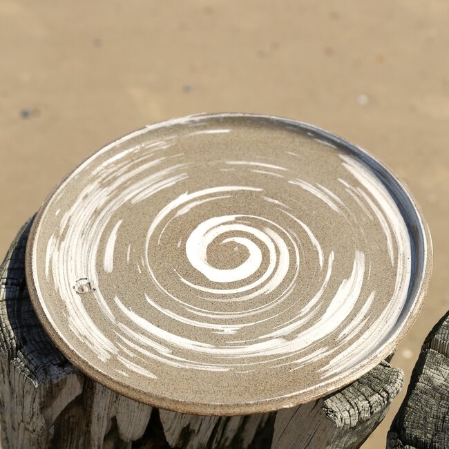 Keramisch handgemaakte bord, Naturel Italian Circle