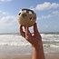 Handgemaakte keramische vaas en theelicht Cloud, Naturel Beige