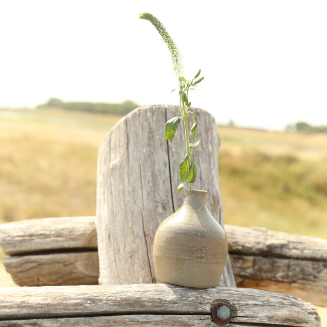 Ceramic handmade little vase,  One Flower Naturel Italian