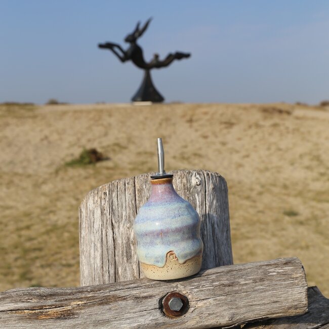 Ceramic handmade oil bottle, Sunrise