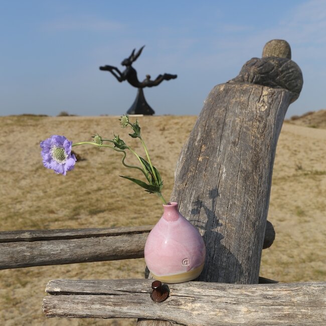 Keramisch handgemaakt vaasje  One Flower, Roos