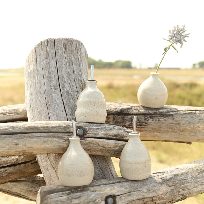 Keramisch handgemaakt vaasje, One Flower Naturel Beige
