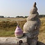 Keramisch handgemaakt olieflesje, roos