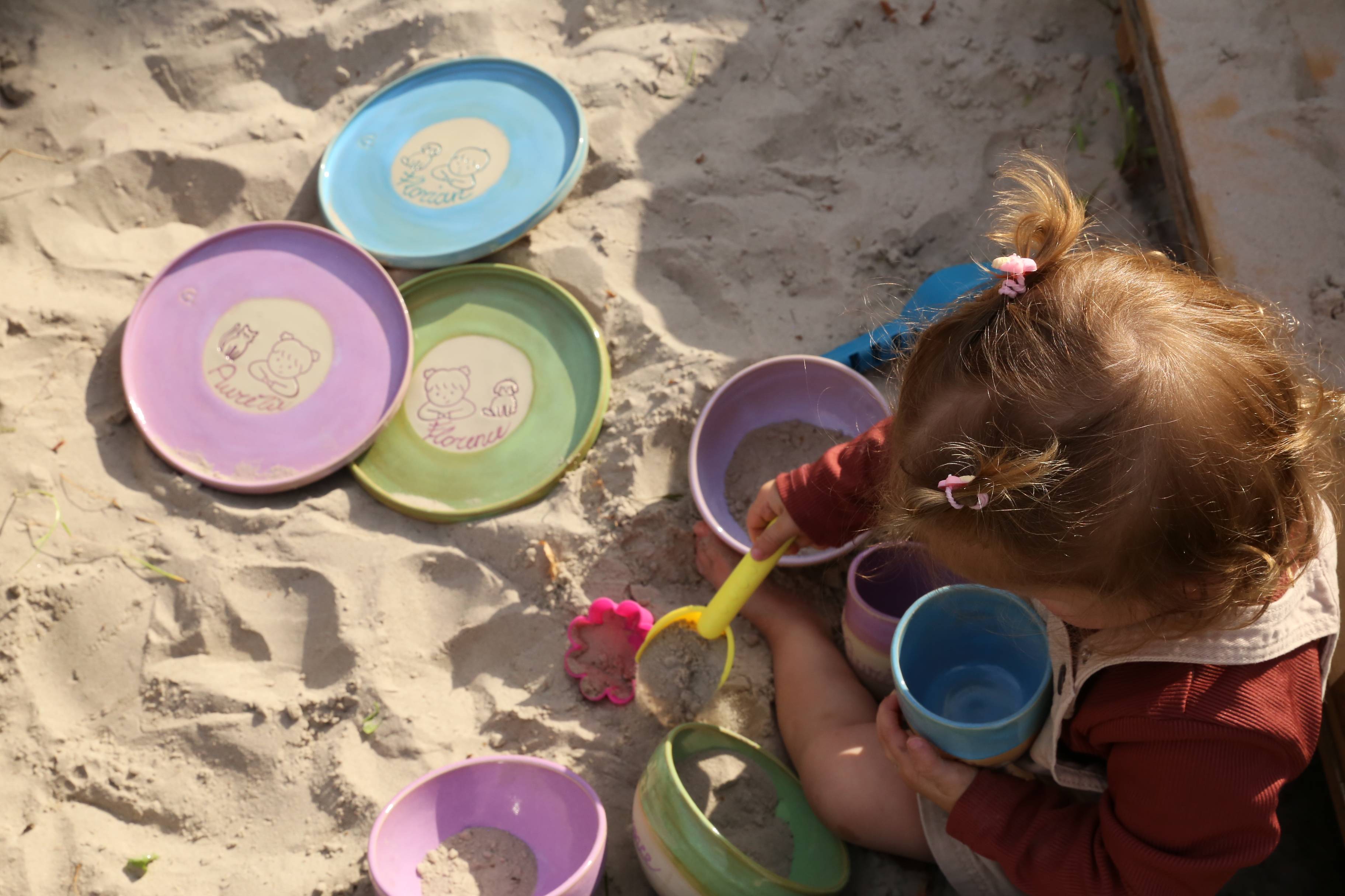 Handmade ceramic children's plate, bowl or bag with your child's name