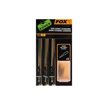 Fox FOX 50lb camo leadcore kwik change leaders fleck