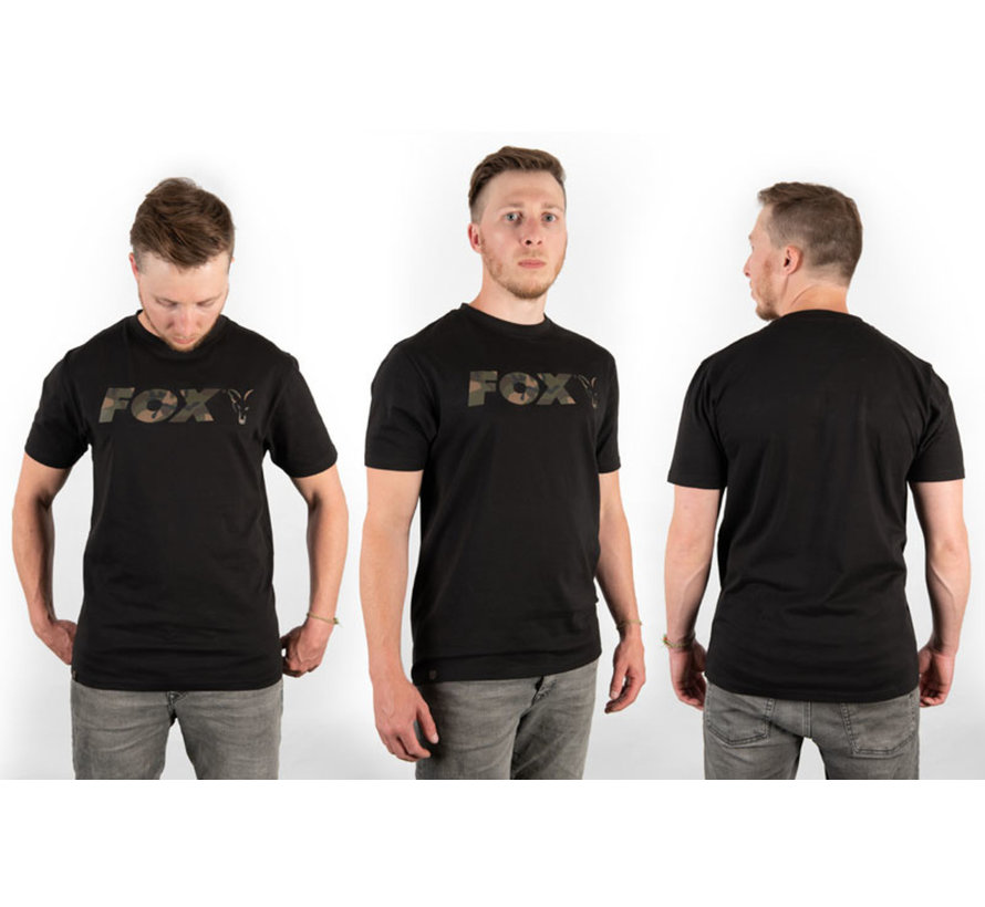 Fox T-Shirt Camo Print Logo Black