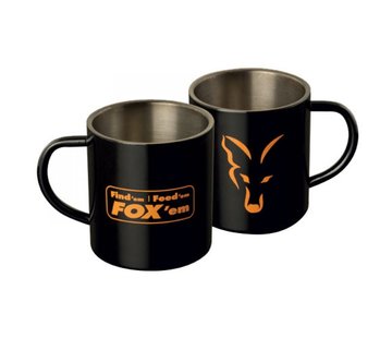 Fox Fox Stainless Steel Mugs Black 400ml