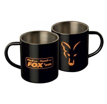 Fox Fox Stainless Steel Mugs Black 400ml