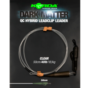 Korda Korda Dark Matter QC Hybrid Leadclip Leader 40lb 1m