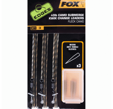 Fox Fox Edges 40lb camo Submerge Kwik Change Leaders Fleck Camo