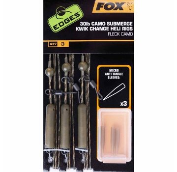 Fox Fox Edges 30LB Camo Submerge Kwik Change Heli Rigs Fleck Camo