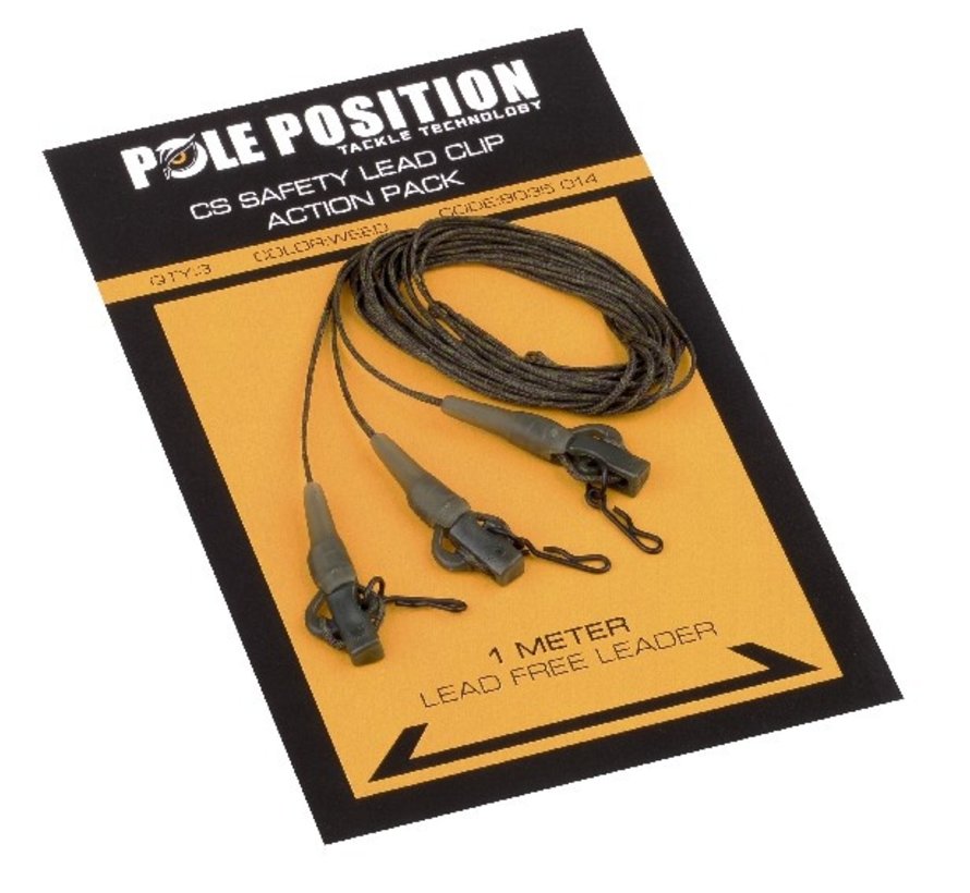 Pole Position CS Safety Lead Clip Action Pack 65LB Silt