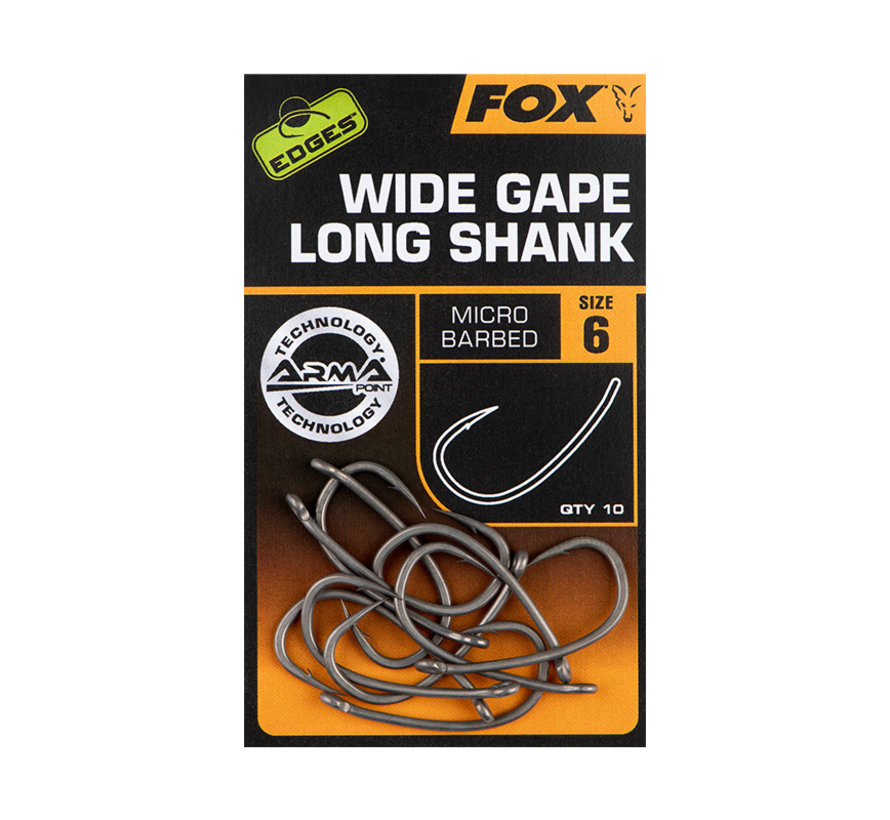 Fox Edges Wide Gape Long Shank