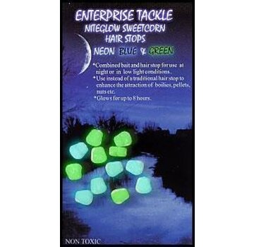 Enterprise Tackle Enterprise Tackle Niteglow Sweetcorn Hair Stops Neon Blue/Green