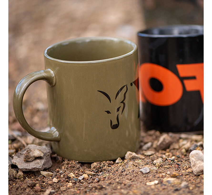 Fox Green & Black Logo Ceramic Mug 350ml