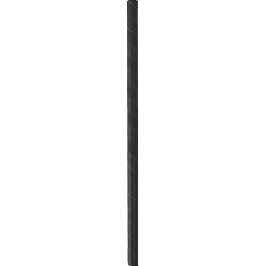 Trinkhalme aus Papier Jumbo, schwarz 25cm