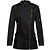 Kochjacke Damen, Kontrast-RV gold-bronze , langarm, schwarz Gr. S