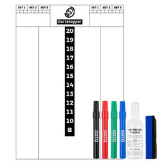 Dartshopper Flex Scorebord 40x30cm + Whiteboard Marker Set Kolor