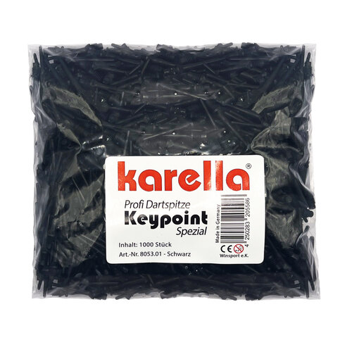 Karella Karella 2BA Soft Tip Dart Points Black Long - 1000 Pack