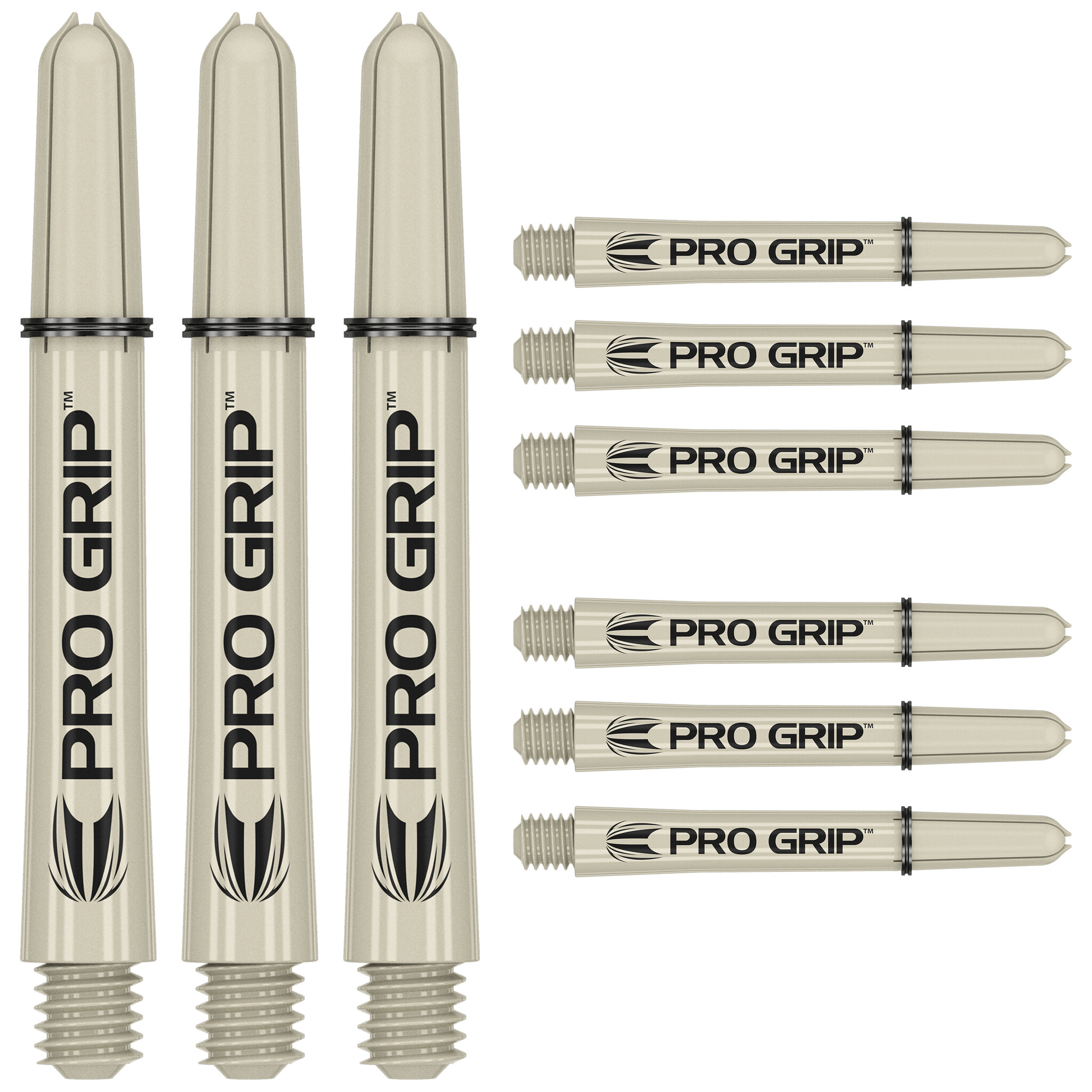 Target Pro Grip 3er Set Dart Shafts - White Short Plus 37,5mm Für Professionelles Darts