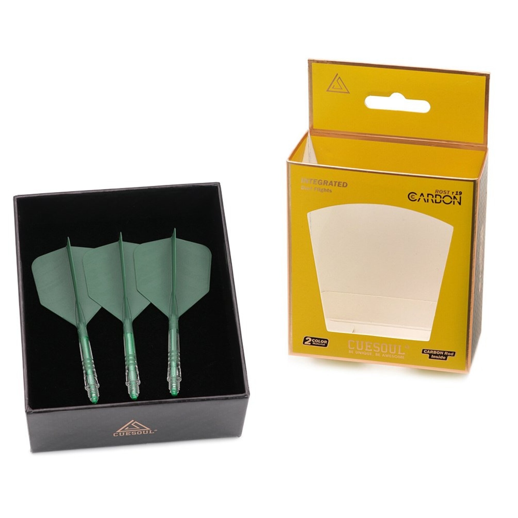 CUESOUL Cuesoul ROST T19 Integrated Dart Flights Big Wing Carbon Green