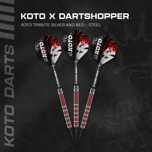 KOTO Lotki KOTO Tribute Silver & Red Tungsten Look