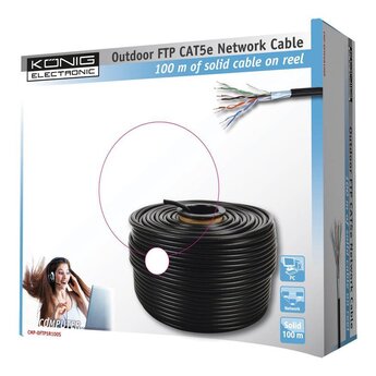 König FTP CAT 5e kabel voor buitengebruik per meter