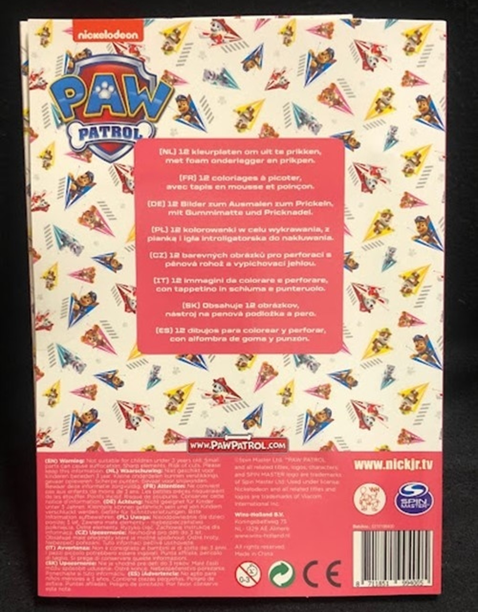 Paw Patrol kleur- en prikblok (roze)