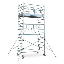 Euroscaffold Rolsteiger Euro Voorloopleuning Dubbel 135 x 250 x 12,2 meter werkhoogte met lichtgewicht platform