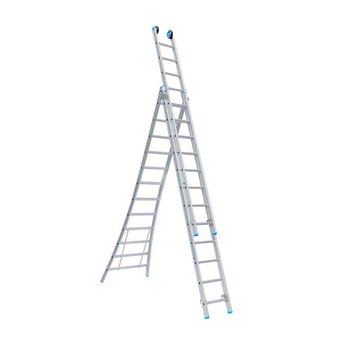 Maxall Driedelige ladder 3x9 Maxall geanodiseerd