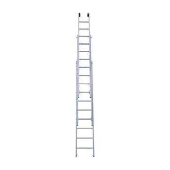 Maxall Driedelige ladder 3x8 Maxall recht met stabiliteitsbalk | werkhoogte 5,75 m.