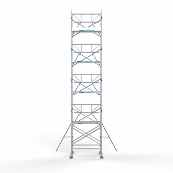 Euroscaffold Rolsteiger Professional Voorloopleuning Enkel 135 x 190 x 10,2 meter werkhoogte met lichtgewicht platform