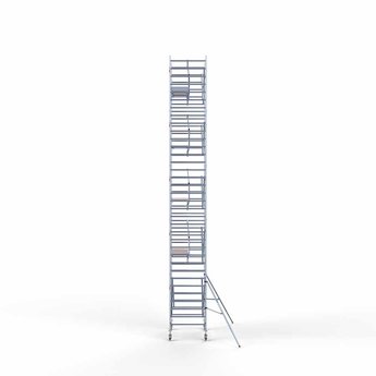 Euroscaffold Rolsteiger Professional Voorloopleuning Enkel 135 x 190 x 11,2 meter werkhoogte met lichtgewicht platform