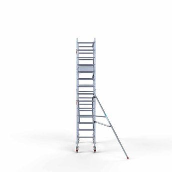 Euroscaffold Steigeraanhanger 250 + Rolsteiger Professional Voorloopleuning enkel 75 x 190 x 5,2 meter werkhoogte