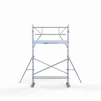 Euroscaffold Steigeraanhanger 250 + Rolsteiger Professional Voorloopleuning Enkel 75 x 250 x 5,2 meter werkhoogte