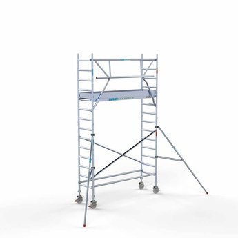 Euroscaffold Steigeraanhanger 250 + Rolsteiger Professional Voorloopleuning Enkel 75 x 250 x 5,2 meter werkhoogte