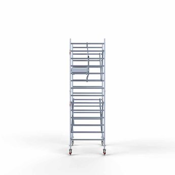 Euroscaffold Steigeraanhanger 250 + Rolsteiger Professional Voorloopleuning Enkel 135 x 190 x 5,2 meter werkhoogte