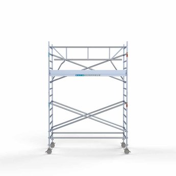 Euroscaffold Steigeraanhanger 305 + Rolsteiger Professional Voorloopleuning Enkel 135 x 305 x 5,2 meter werkhoogte
