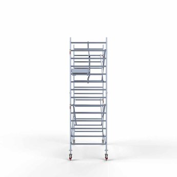 Euroscaffold Steigeraanhanger 305 + Rolsteiger Professional Voorloopleuning Enkel 135 x 305 x 5,2 meter werkhoogte