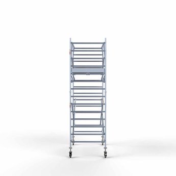 Euroscaffold Steigeraanhanger 250 + Rolsteiger Professional Voorloopleuning Dubbel 135 x 250 x 5,2 meter werkhoogte