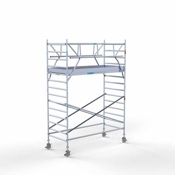 Euroscaffold Steigeraanhanger 305 + Rolsteiger Professional Voorloopleuning Dubbel 135 x 305 x 5,2 meter werkhoogte