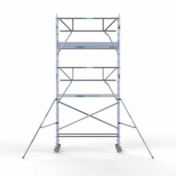 Euroscaffold Steigeraanhanger 250 + Rolsteiger Professional Voorloopleuning Enkel 75 x 250 x 6,2 meter werkhoogte