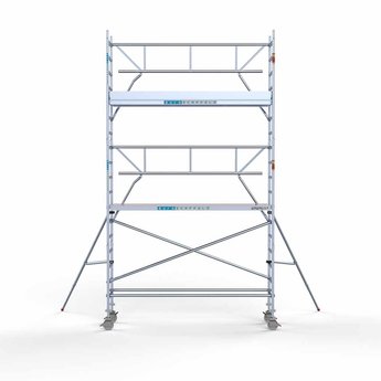 Euroscaffold Steigeraanhanger 305 + Rolsteiger Professional Voorloopleuning Enkel 75 x 305 x 6,2 meter werkhoogte