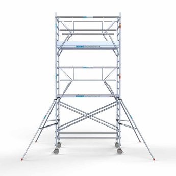 Euroscaffold Steigeraanhanger 250 + Rolsteiger Professional Voorloopleuning Dubbel 135 x 250 x 6,2 meter werkhoogte