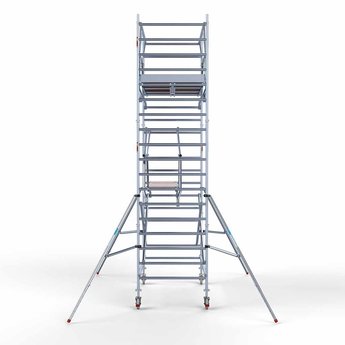 Euroscaffold Steigeraanhanger 250 + Rolsteiger Professional Voorloopleuning Dubbel 135 x 250 x 6,2 meter werkhoogte